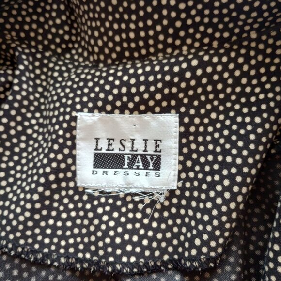 Vintage 90s Blazer Leslie Fay Dresses Brown & Cream Polka Dot Statement Blazer - Picture 2 of 6